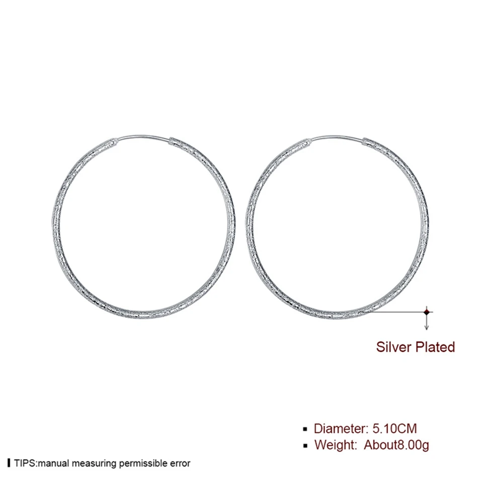 DOTEFFIL-pendientes de aro grandes para mujer, de Plata de Ley 925, círculo redondo mate, 50mm, joyería de moda europea, regalo, gran oferta