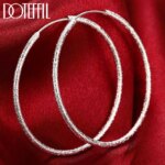 DOTEFFIL-pendientes de aro grandes para mujer, de Plata de Ley 925, círculo redondo mate, 50mm, joyería de moda europea, regalo, gran oferta