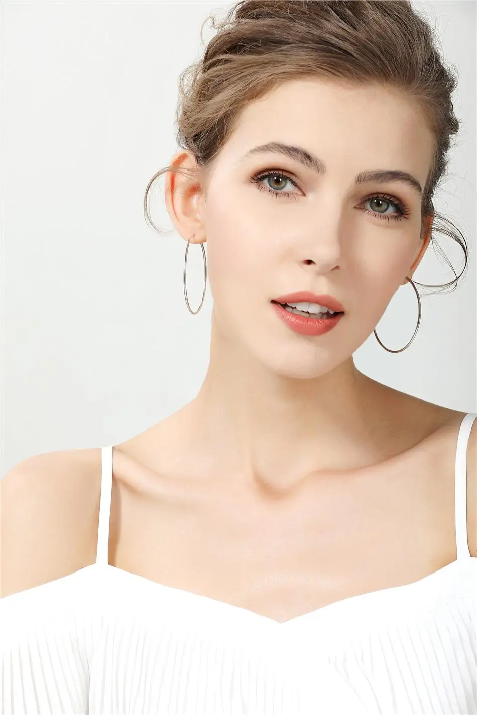 DOTEFFIL-pendientes de aro grandes para mujer, de Plata de Ley 925, círculo redondo mate, 50mm, joyería de moda europea, regalo, gran oferta