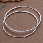 DOTEFFIL-pendientes de aro grandes para mujer, de Plata de Ley 925, círculo redondo mate, 50mm, joyería de moda europea, regalo, gran oferta - Imagen 3