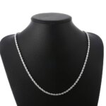 Alta calidad 925 Plata 4MM mujeres hombres cadena masculina cuerda trenzada collar pulseras moda conjunto de joyería de plata - Imagen 2