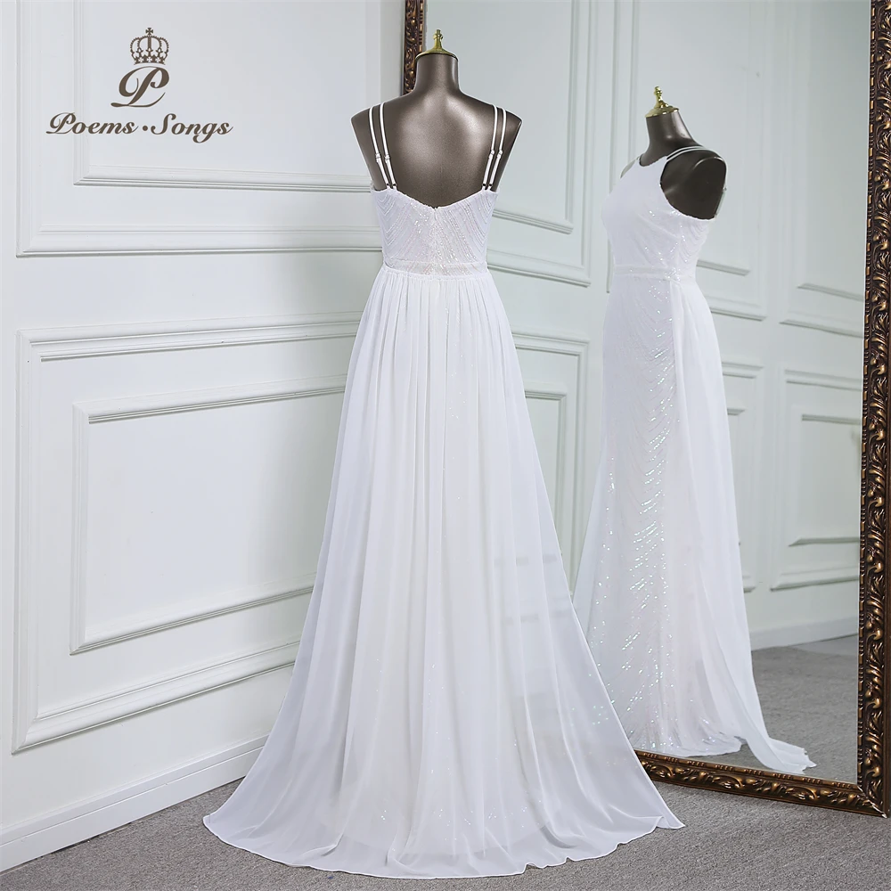 Vestido de noche de sirena de lentejuelas de lujo con tren de gasa desmontable, vestidos de fiesta de noche para mujer, fiesta de boda