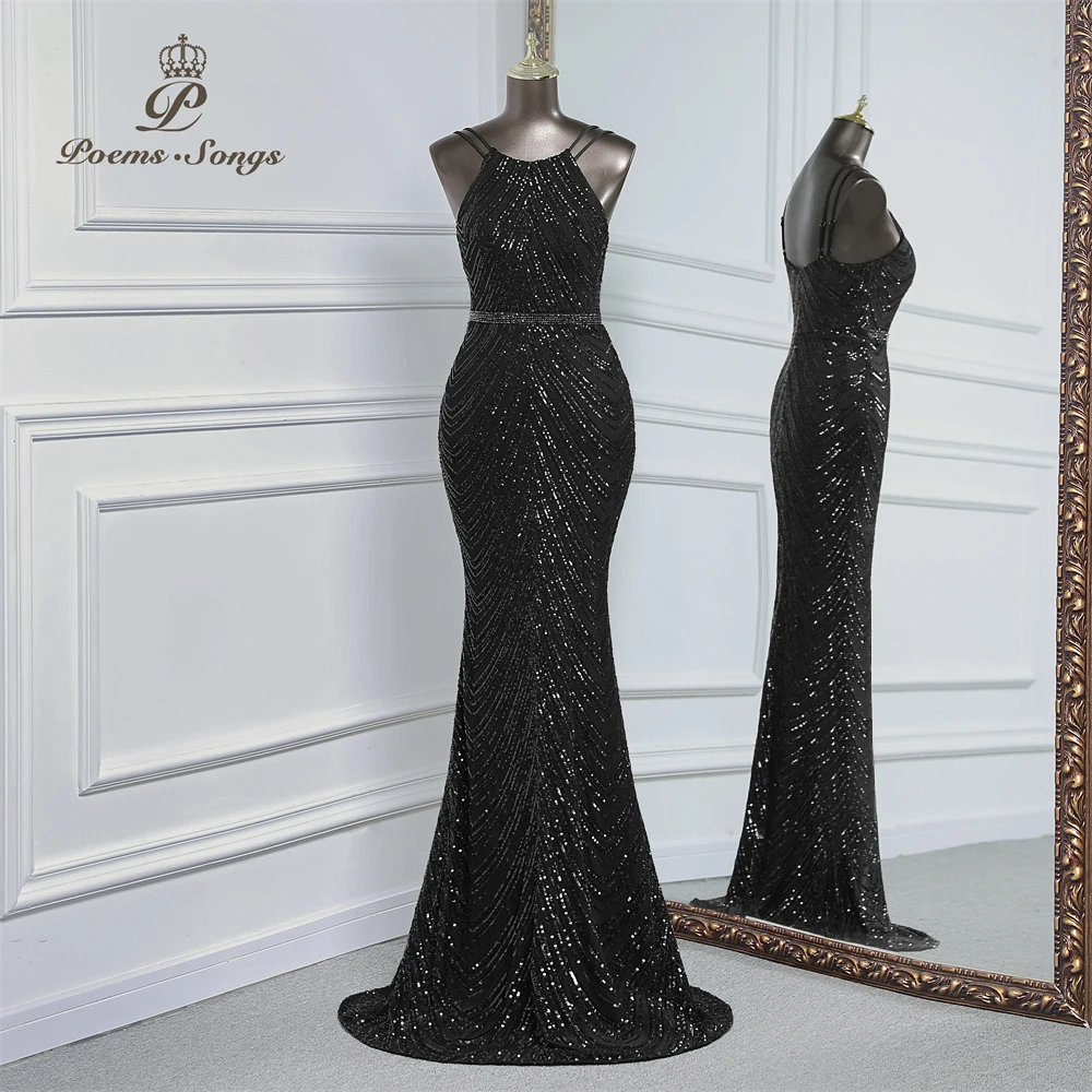 Vestido de noche de sirena de lentejuelas de lujo con tren de gasa desmontable, vestidos de fiesta de noche para mujer, fiesta de boda