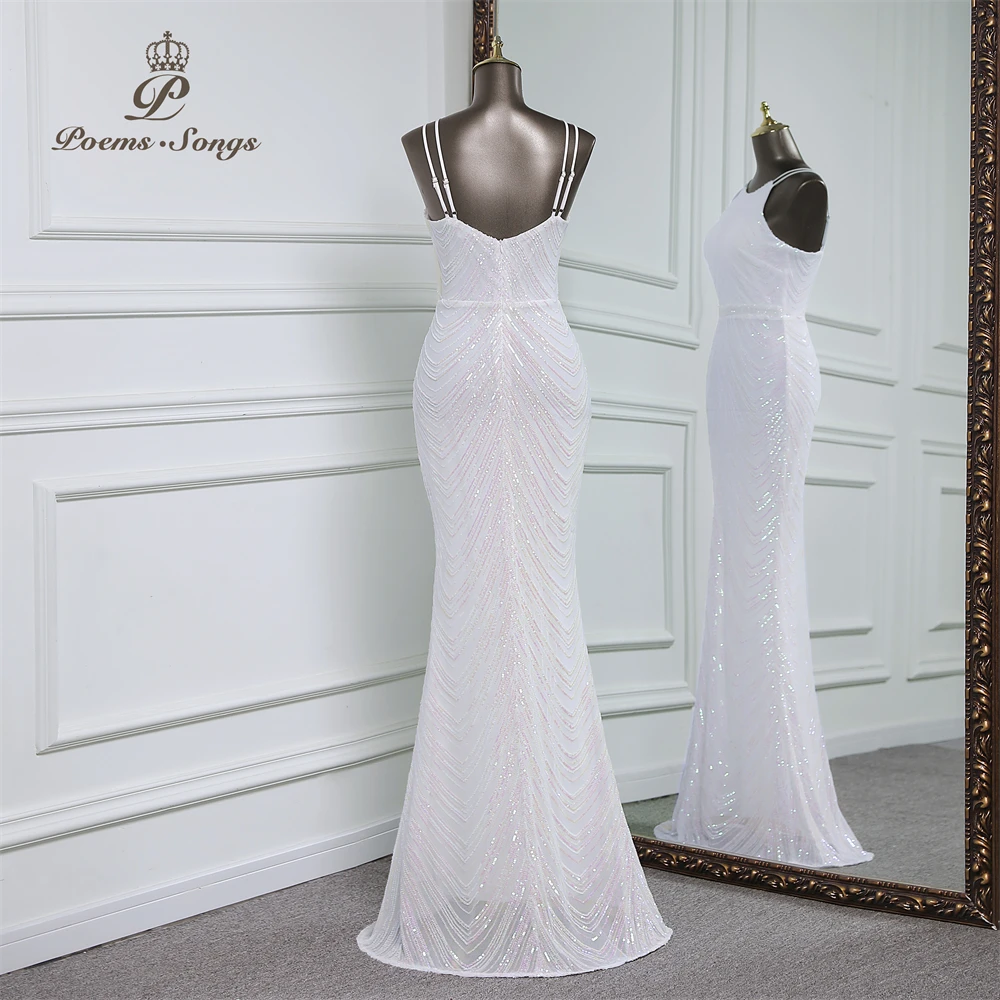 Vestido de noche de sirena de lentejuelas de lujo con tren de gasa desmontable, vestidos de fiesta de noche para mujer, fiesta de boda