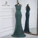Vestido de noche de sirena de lentejuelas de lujo con tren de gasa desmontable, vestidos de fiesta de noche para mujer, fiesta de boda - Imagen 5