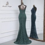 Vestido de noche de sirena de lentejuelas de lujo con tren de gasa desmontable, vestidos de fiesta de noche para mujer, fiesta de boda - Imagen 6