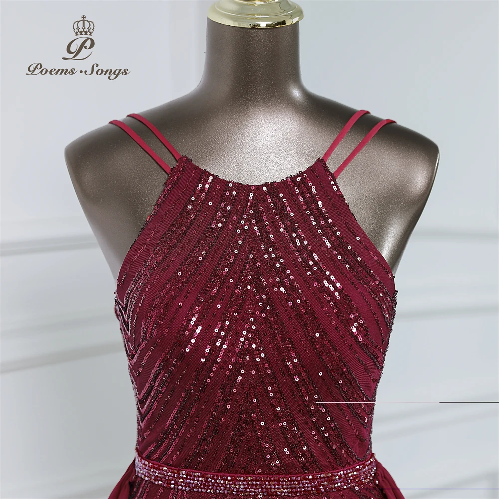 Vestido de noche de sirena de lentejuelas de lujo con tren de gasa desmontable, vestidos de fiesta de noche para mujer, fiesta de boda