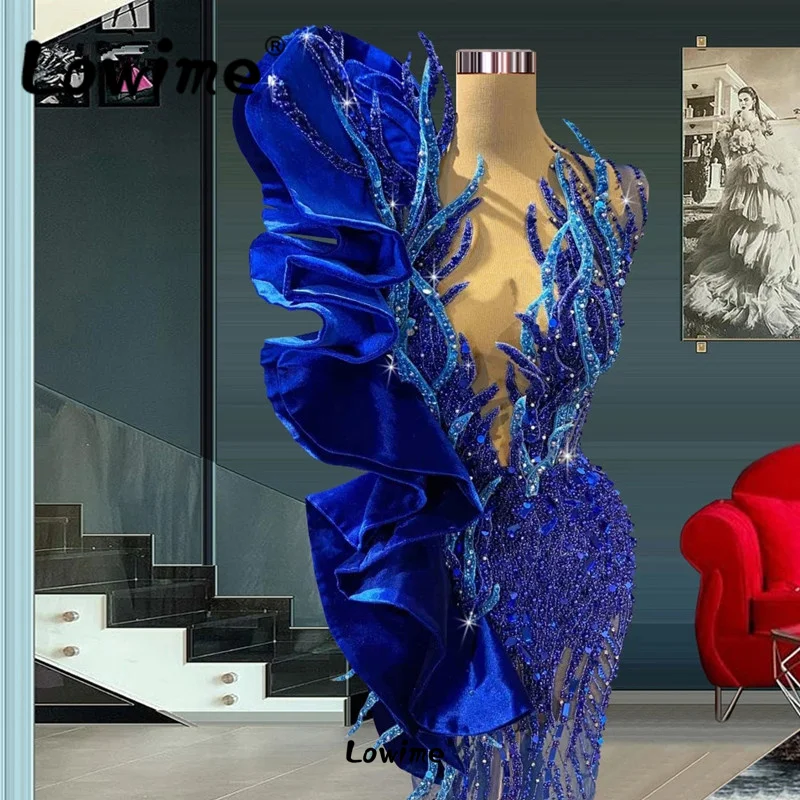 Vestido De noche largo con cuentas para vestidos De noche azules reales árabe, traje Formal De fiesta con cuello en V, 2022
