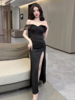 Vestido Bodycon Sexy con Abertura Lateral y Cintura Alta para Mujer, Estilo Club, Vestido de Noche, Evento Formal, Elegante, ... - Imagen 4