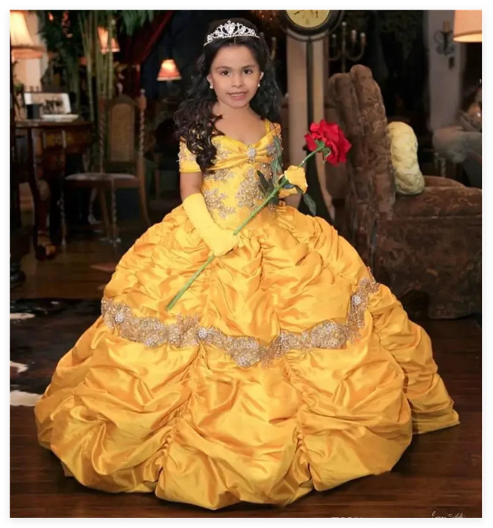 Vestidos de niña con cuentas y motivos florales de estilo retro, con encaje y tafetán, para bodas, vestidos de fiesta de estilo vintage, vestidos de gala, confeccionados a medida.