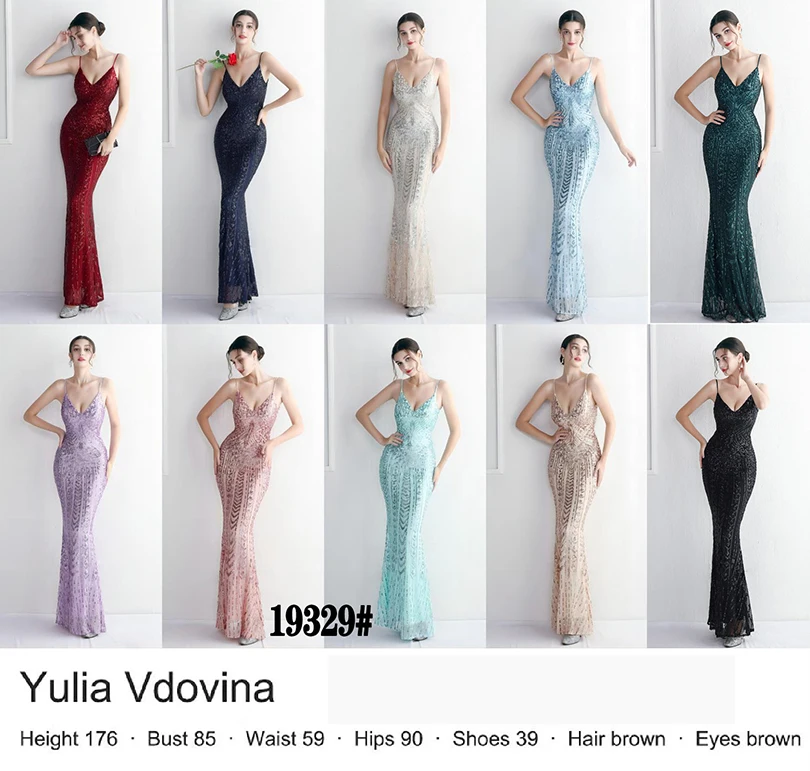 DEERVEADO, 10 colores, sirena, cuello en V, lentejuelas, vestidos de fiesta de noche para mujer, vestido de fiesta de boda con tirantes sexis, vestido para ocasiones especiales