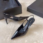 Zapatos de tacón alto de lujo para mujer, ideales para fiestas, de una marca famosa, sandalias modernas de verano, diseño exclusivo, sandalias sexys con punta afilada y tacón fino. - Imagen 4
