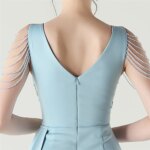 DEERVEADO, vestido de noche elegante de sirena con escote en V profundo y cuentas, 7 colores, vestido Formal para ocasiones especiales, vestidos de fiesta - Imagen 5