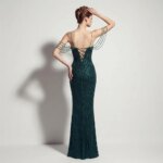DEERVEADO Vestidos de noche sexys con lentejuelas y cuello en V profundo en 11 colores para mujer, vestidos largos de lujo con cuentas para fiesta de graduación, vestido formal de gala - Imagen 2