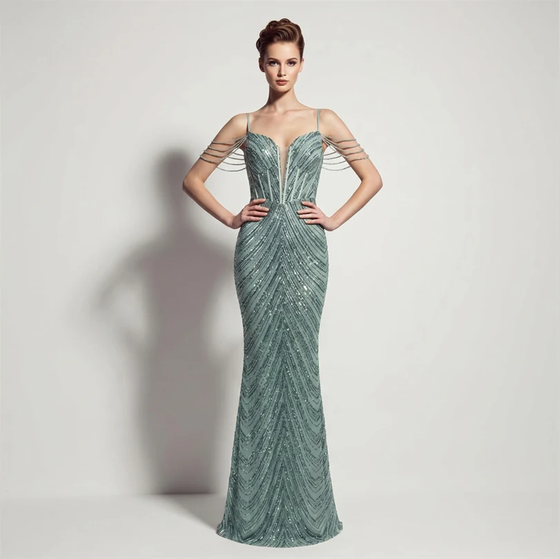 DEERVEADO Vestidos de noche sexys con lentejuelas y cuello en V profundo en 11 colores para mujer, vestidos largos de lujo con cuentas para fiesta de graduación, vestido formal de gala DEERVEADO Vestidos de noche sexys con lentejuelas y cuello en V profundo en 11 colores para mujer, vestidos largos de lujo con cuentas para fiesta de graduación, vestido formal de gala