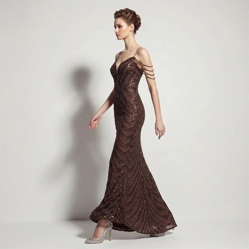 DEERVEADO Vestidos de noche sexys con lentejuelas y cuello en V profundo en 11 colores para mujer, vestidos largos de lujo con cuentas para fiesta de graduación, vestido formal de gala DEERVEADO Vestidos de noche sexys con lentejuelas y cuello en V profundo en 11 colores para mujer, vestidos largos de lujo con cuentas para fiesta de graduación, vestido formal de gala