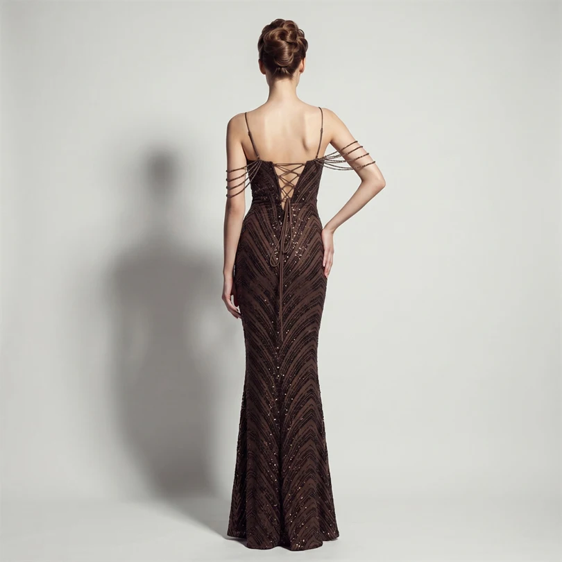 DEERVEADO Vestidos de noche sexys con lentejuelas y cuello en V profundo en 11 colores para mujer, vestidos largos de lujo con cuentas para fiesta de graduación, vestido formal de gala DEERVEADO Vestidos de noche sexys con lentejuelas y cuello en V profundo en 11 colores para mujer, vestidos largos de lujo con cuentas para fiesta de graduación, vestido formal de gala