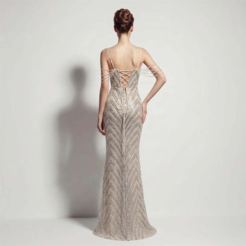 DEERVEADO Vestidos de noche sexys con lentejuelas y cuello en V profundo en 11 colores para mujer, vestidos largos de lujo con cuentas para fiesta de graduación, vestido formal de gala DEERVEADO Vestidos de noche sexys con lentejuelas y cuello en V profundo en 11 colores para mujer, vestidos largos de lujo con cuentas para fiesta de graduación, vestido formal de gala