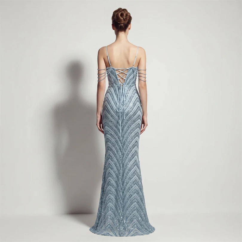 DEERVEADO Vestidos de noche sexys con lentejuelas y cuello en V profundo en 11 colores para mujer, vestidos largos de lujo con cuentas para fiesta de graduación, vestido formal de gala DEERVEADO Vestidos de noche sexys con lentejuelas y cuello en V profundo en 11 colores para mujer, vestidos largos de lujo con cuentas para fiesta de graduación, vestido formal de gala