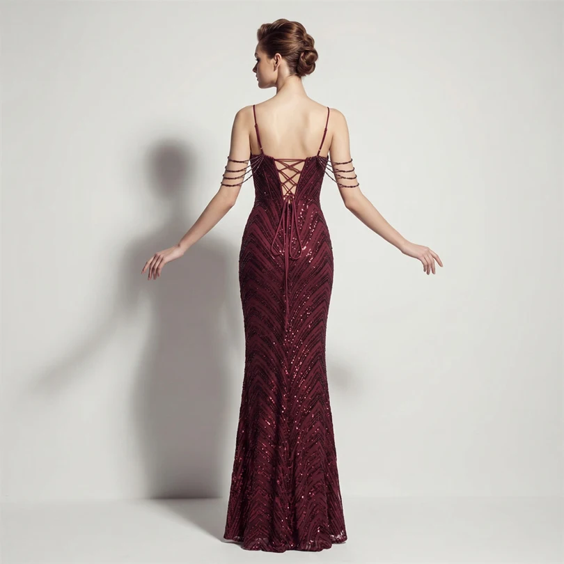 DEERVEADO Vestidos de noche sexys con lentejuelas y cuello en V profundo en 11 colores para mujer, vestidos largos de lujo con cuentas para fiesta de graduación, vestido formal de gala DEERVEADO Vestidos de noche sexys con lentejuelas y cuello en V profundo en 11 colores para mujer, vestidos largos de lujo con cuentas para fiesta de graduación, vestido formal de gala