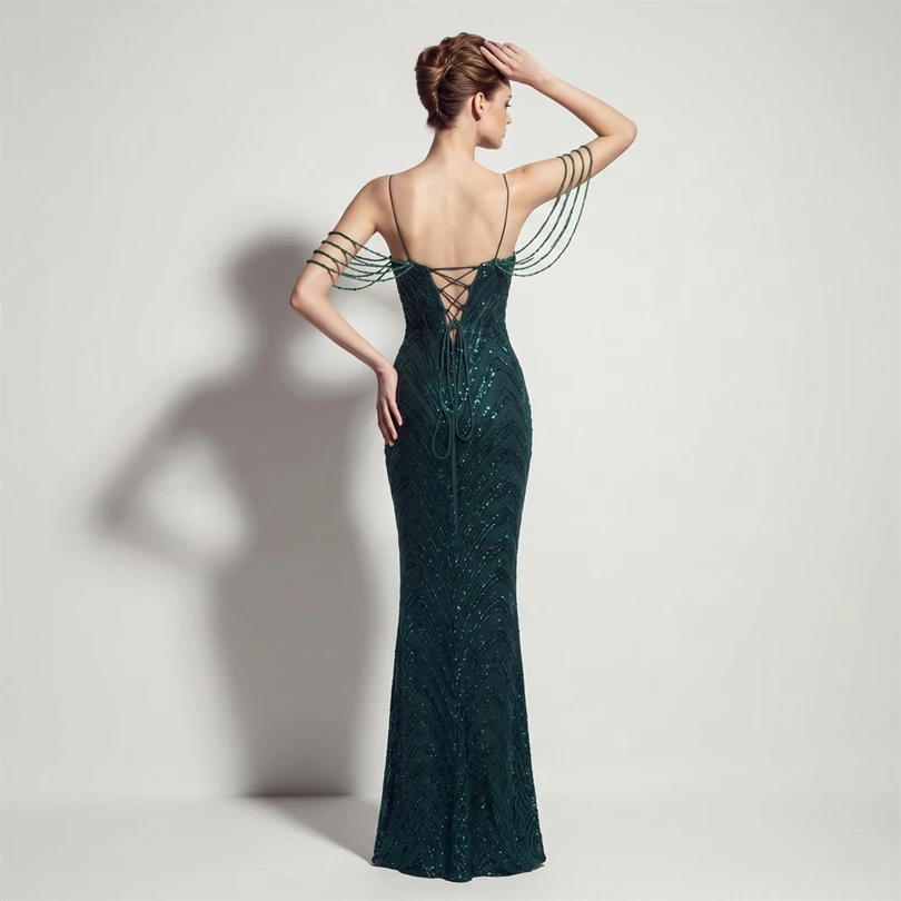 DEERVEADO Vestidos de noche sexys con lentejuelas y cuello en V profundo en 11 colores para mujer, vestidos largos de lujo con cuentas para fiesta de graduación, vestido formal de gala DEERVEADO Vestidos de noche sexys con lentejuelas y cuello en V profundo en 11 colores para mujer, vestidos largos de lujo con cuentas para fiesta de graduación, vestido formal de gala