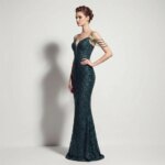 DEERVEADO Vestidos de noche sexys con lentejuelas y cuello en V profundo en 11 colores para mujer, vestidos largos de lujo con cuentas para fiesta de graduación, vestido formal de gala - Imagen 3