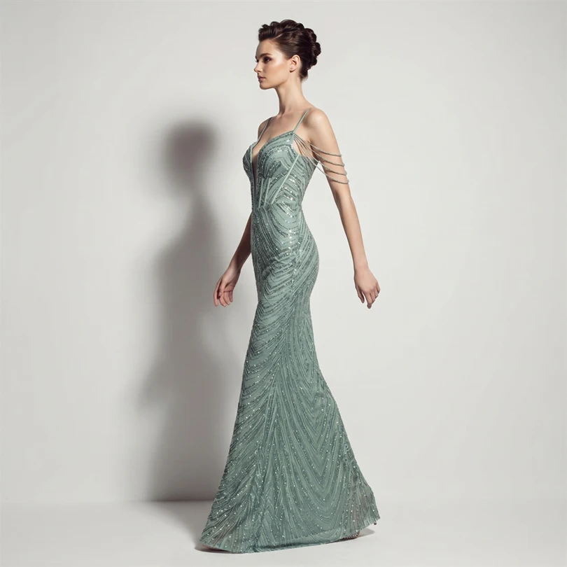 DEERVEADO Vestidos de noche sexys con lentejuelas y cuello en V profundo en 11 colores para mujer, vestidos largos de lujo con cuentas para fiesta de graduación, vestido formal de gala DEERVEADO Vestidos de noche sexys con lentejuelas y cuello en V profundo en 11 colores para mujer, vestidos largos de lujo con cuentas para fiesta de graduación, vestido formal de gala