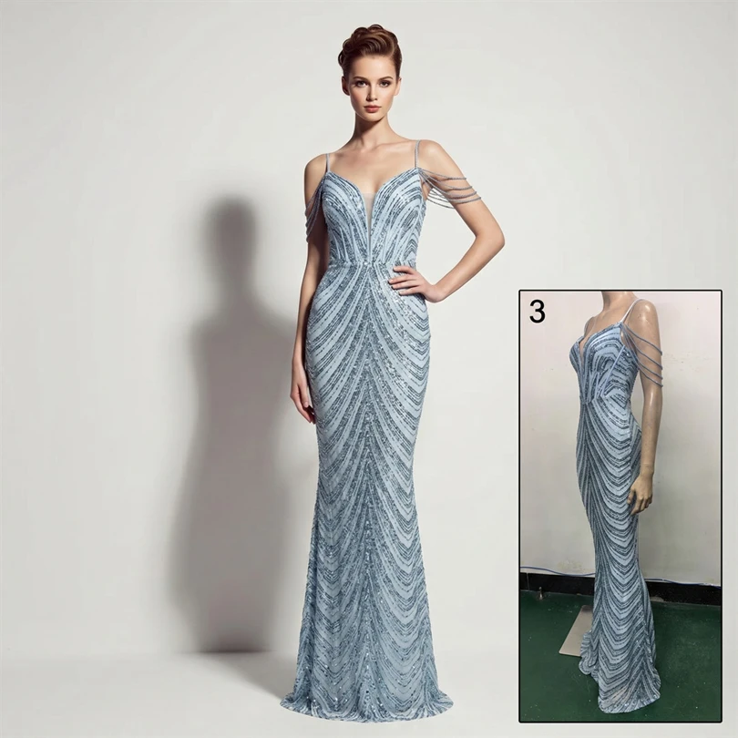 DEERVEADO Vestidos de noche sexys con lentejuelas y cuello en V profundo en 11 colores para mujer, vestidos largos de lujo con cuentas para fiesta de graduación, vestido formal de gala DEERVEADO Vestidos de noche sexys con lentejuelas y cuello en V profundo en 11 colores para mujer, vestidos largos de lujo con cuentas para fiesta de graduación, vestido formal de gala