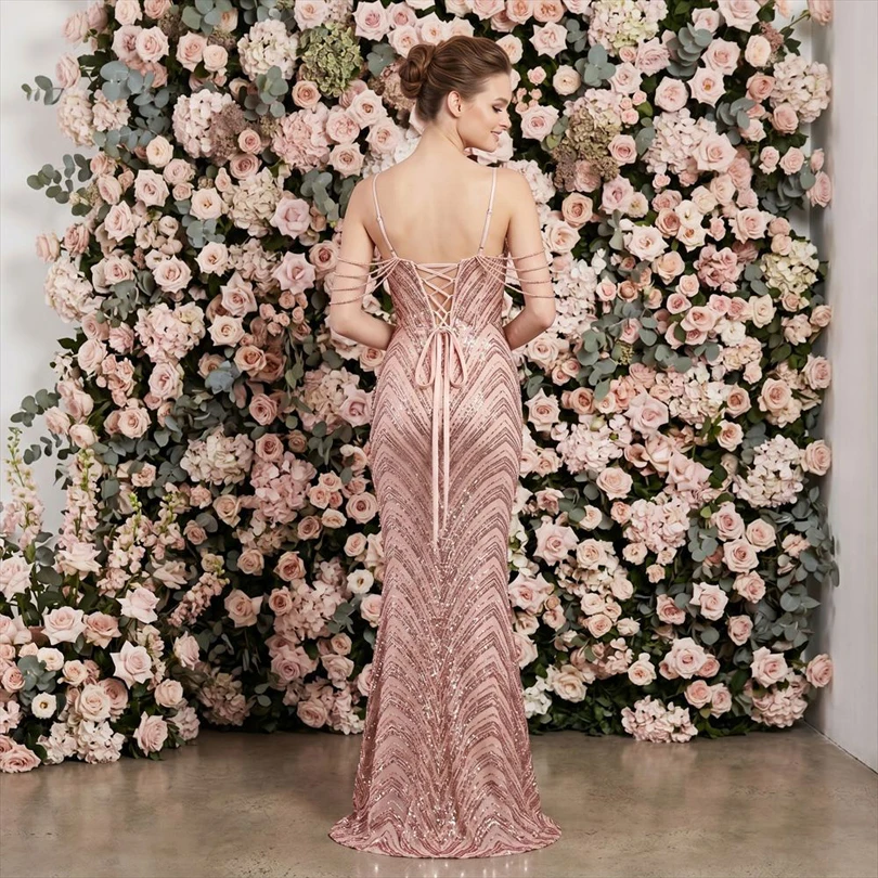 DEERVEADO Vestidos de noche sexys con lentejuelas y cuello en V profundo en 11 colores para mujer, vestidos largos de lujo con cuentas para fiesta de graduación, vestido formal de gala DEERVEADO Vestidos de noche sexys con lentejuelas y cuello en V profundo en 11 colores para mujer, vestidos largos de lujo con cuentas para fiesta de graduación, vestido formal de gala