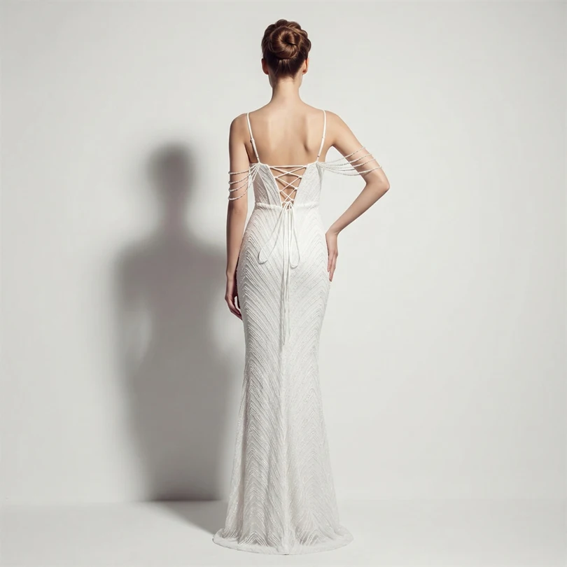 DEERVEADO Vestidos de noche sexys con lentejuelas y cuello en V profundo en 11 colores para mujer, vestidos largos de lujo con cuentas para fiesta de graduación, vestido formal de gala DEERVEADO Vestidos de noche sexys con lentejuelas y cuello en V profundo en 11 colores para mujer, vestidos largos de lujo con cuentas para fiesta de graduación, vestido formal de gala