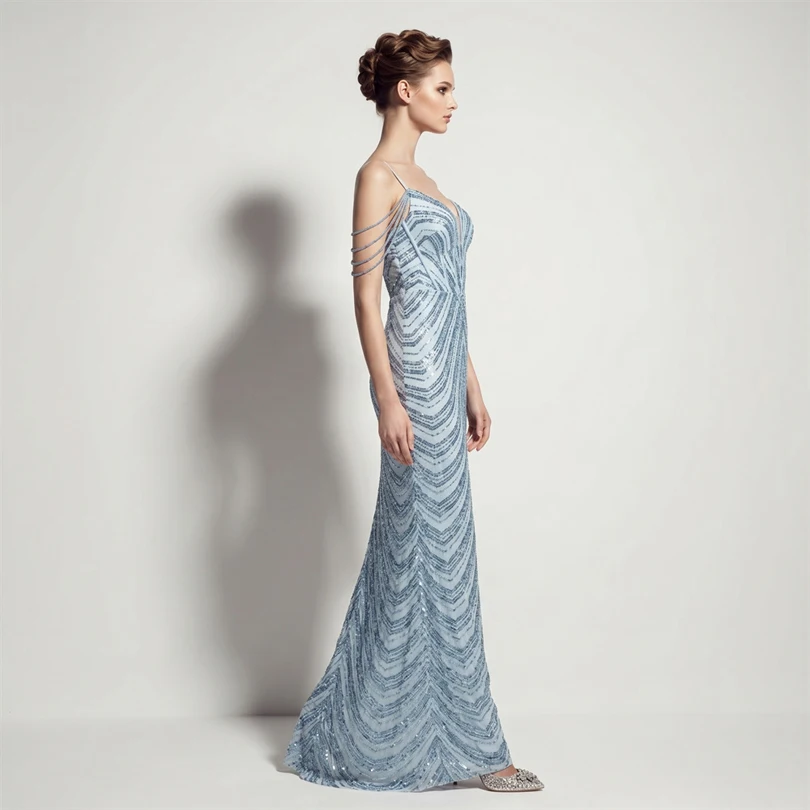 DEERVEADO Vestidos de noche sexys con lentejuelas y cuello en V profundo en 11 colores para mujer, vestidos largos de lujo con cuentas para fiesta de graduación, vestido formal de gala DEERVEADO Vestidos de noche sexys con lentejuelas y cuello en V profundo en 11 colores para mujer, vestidos largos de lujo con cuentas para fiesta de graduación, vestido formal de gala