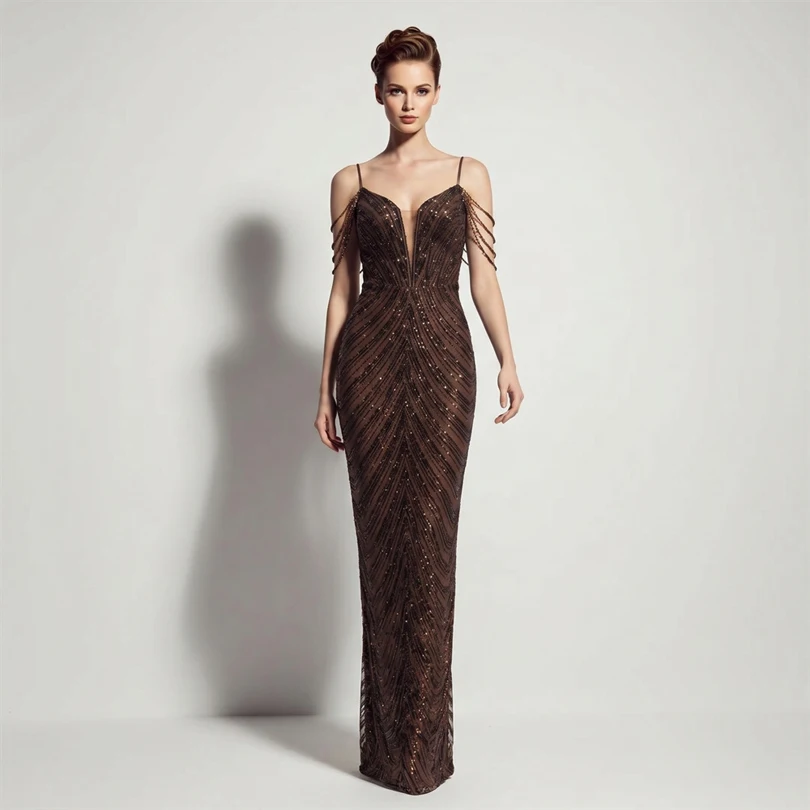 DEERVEADO Vestidos de noche sexys con lentejuelas y cuello en V profundo en 11 colores para mujer, vestidos largos de lujo con cuentas para fiesta de graduación, vestido formal de gala DEERVEADO Vestidos de noche sexys con lentejuelas y cuello en V profundo en 11 colores para mujer, vestidos largos de lujo con cuentas para fiesta de graduación, vestido formal de gala