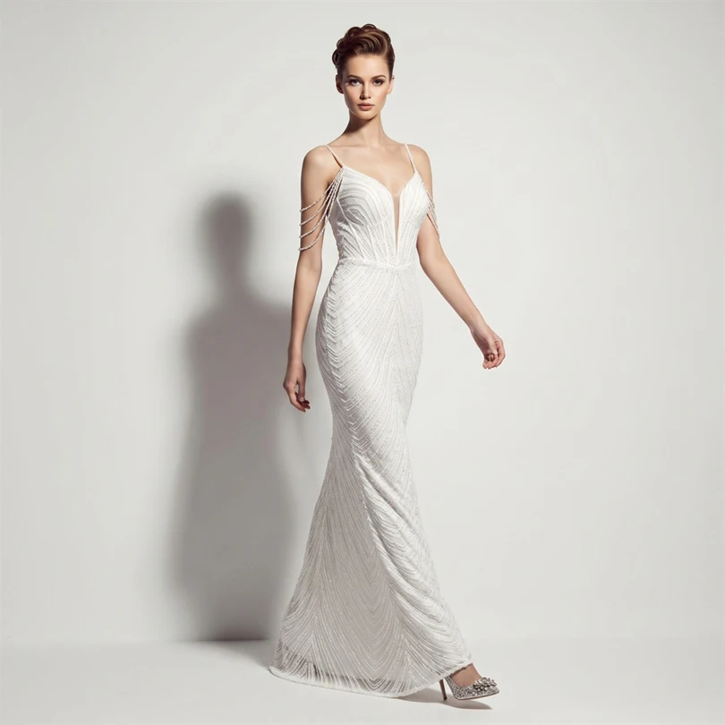 DEERVEADO Vestidos de noche sexys con lentejuelas y cuello en V profundo en 11 colores para mujer, vestidos largos de lujo con cuentas para fiesta de graduación, vestido formal de gala DEERVEADO Vestidos de noche sexys con lentejuelas y cuello en V profundo en 11 colores para mujer, vestidos largos de lujo con cuentas para fiesta de graduación, vestido formal de gala
