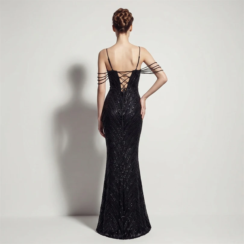 DEERVEADO Vestidos de noche sexys con lentejuelas y cuello en V profundo en 11 colores para mujer, vestidos largos de lujo con cuentas para fiesta de graduación, vestido formal de gala DEERVEADO Vestidos de noche sexys con lentejuelas y cuello en V profundo en 11 colores para mujer, vestidos largos de lujo con cuentas para fiesta de graduación, vestido formal de gala