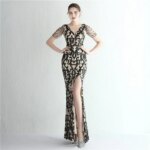 DEERVEADO-vestido de noche con lentejuelas de sirena para mujer, elegante vestido Formal elegante, cuentas de lujo, vestidos largos de fiesta de graduación - Imagen 3