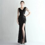 DEERVEADO-vestido de noche con lentejuelas de sirena para mujer, elegante vestido Formal elegante, cuentas de lujo, vestidos largos de fiesta de graduación - Imagen 4