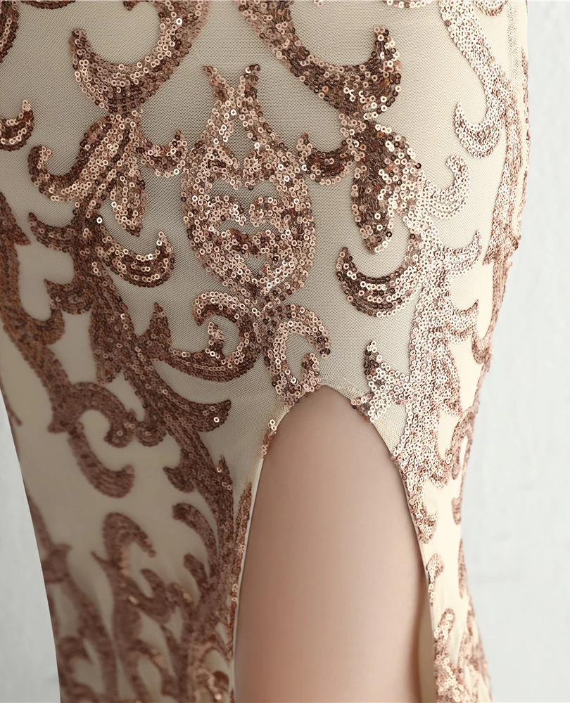 DEERVEADO-vestido de noche con lentejuelas de sirena para mujer, elegante vestido Formal elegante, cuentas de lujo, vestidos largos de fiesta de graduación