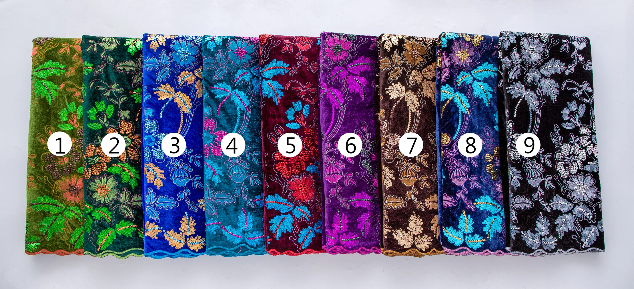 Tela de encaje de terciopelo con lentejuelas nigerianas SJD LACE, encaje de lentejuelas francesas Royle Blue de alta calidad, terciopelo africano para vestidos de mujer 5048