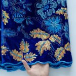 Tela de encaje de terciopelo con lentejuelas nigerianas SJD LACE, encaje de lentejuelas francesas Royle Blue de alta calidad, terciopelo africano para vestidos de mujer 5048 - Imagen 2