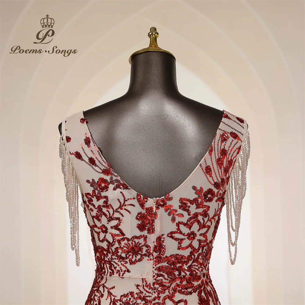 Vestidos de Noche Elegantes Personalizados con Mangas de Cuentas, Vestidos de Sirena para Mujer, Vestidos de Graduación, Vestido Largo, Vestido de Fiesta Formal, Vestidos de Noche