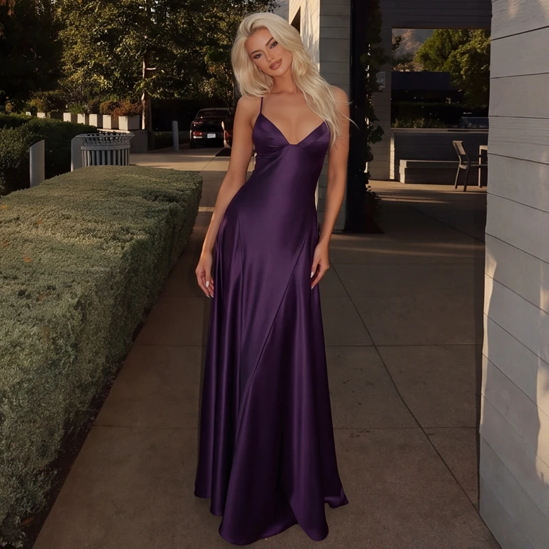 Vestido largo de corte ajustado con cuello en V, elegante y sencillo, de la marca Hugcitar, ideal para mujeres, con cremallera, perfecto para fiestas, eventos de noche, cumpleaños o como vestido de verano.
