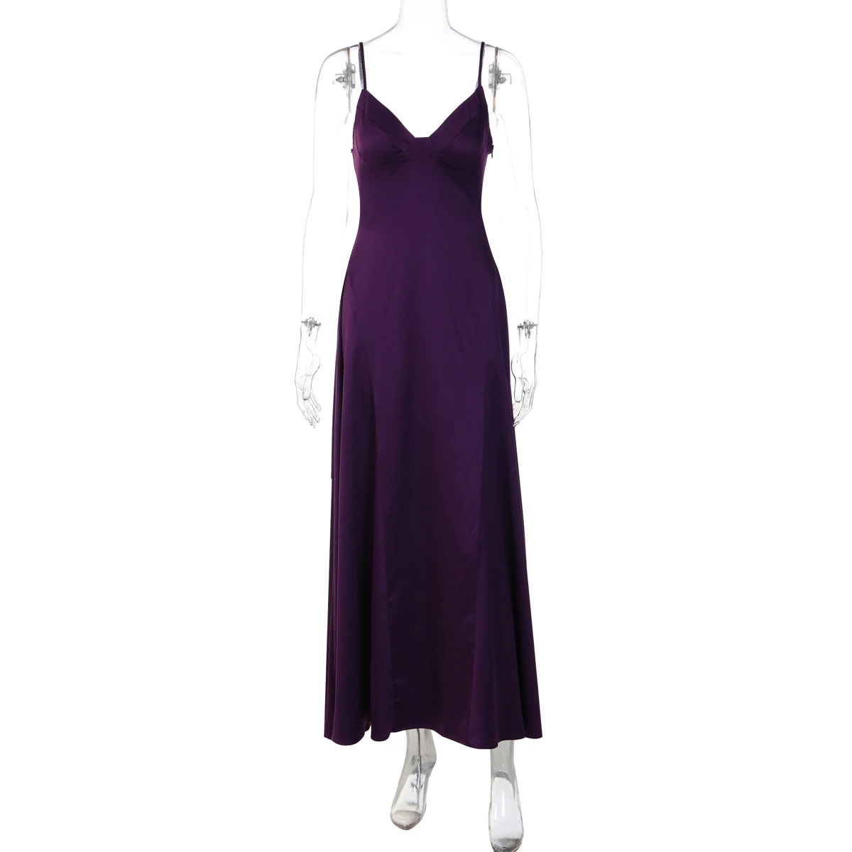 Vestido largo de corte ajustado con cuello en V, elegante y sencillo, de la marca Hugcitar, ideal para mujeres, con cremallera, perfecto para fiestas, eventos de noche, cumpleaños o como vestido de verano.