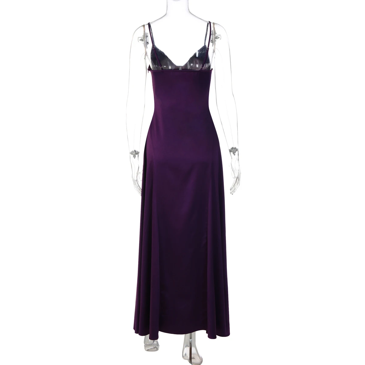 Vestido largo de corte ajustado con cuello en V, elegante y sencillo, de la marca Hugcitar, ideal para mujeres, con cremallera, perfecto para fiestas, eventos de noche, cumpleaños o como vestido de verano.
