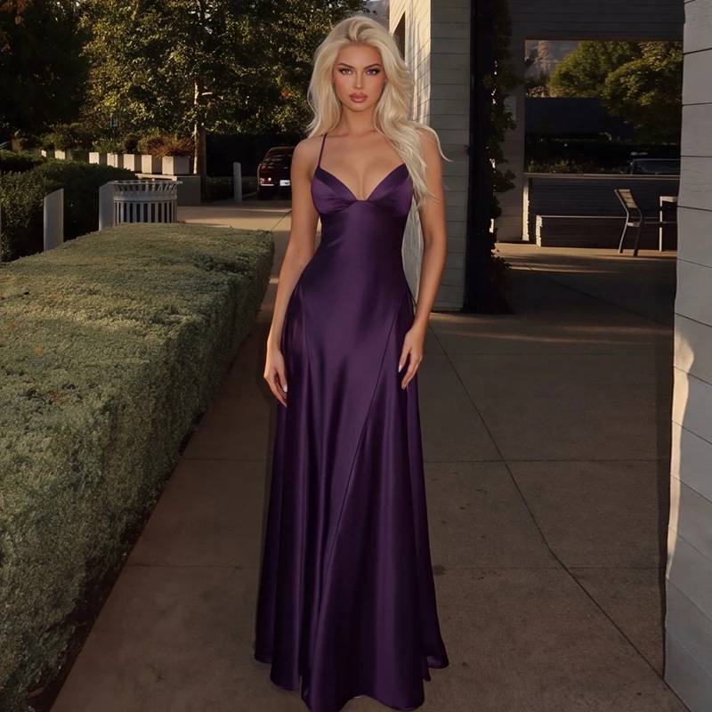 Vestido largo de corte ajustado con cuello en V, elegante y sencillo, de la marca Hugcitar, ideal para mujeres, con cremallera, perfecto para fiestas, eventos de noche, cumpleaños o como vestido de verano.