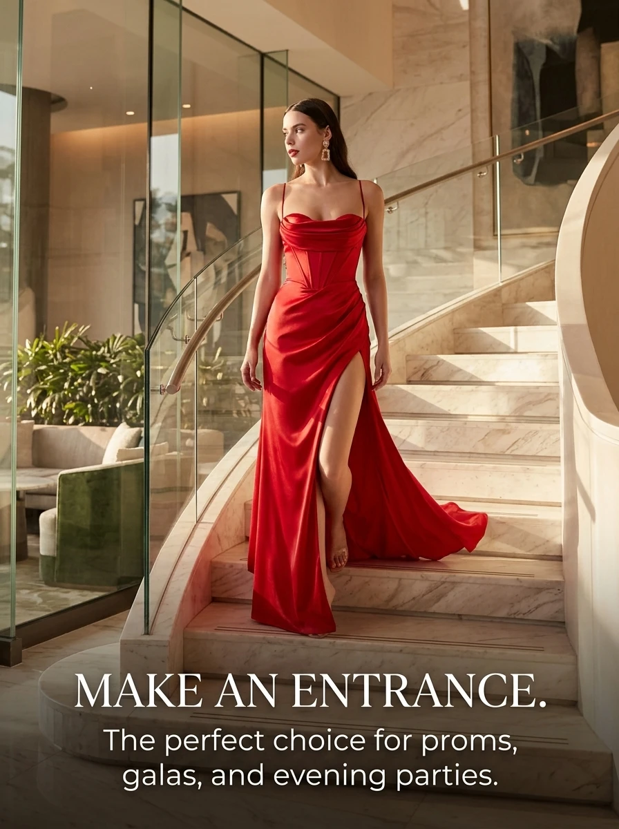 Vestido para mujer con acabado satinado y tirantes finos