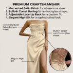 Vestido para mujer con acabado satinado y tirantes finos - Imagen 3