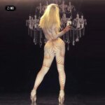 Mono Sexy de Manga Larga para Mujer, Disfraz de Cosplay para Fiestas y Vacaciones, Atuendo de Bailarina de Club Nocturno y Ropa de Escenario con Diamantes Brillantes para Carnaval - Imagen 4