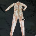 Mono Sexy de Manga Larga para Mujer, Disfraz de Cosplay para Fiestas y Vacaciones, Atuendo de Bailarina de Club Nocturno y Ropa de Escenario con Diamantes Brillantes para Carnaval - Imagen 3