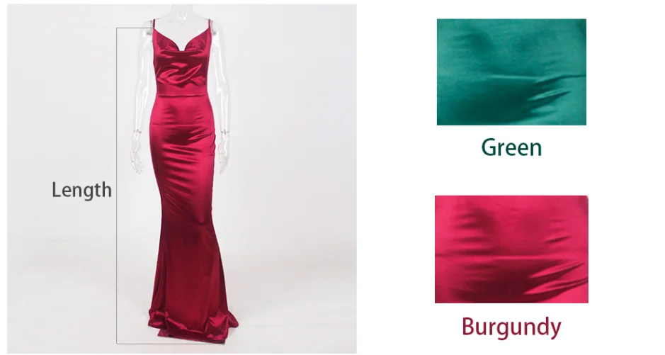 Romagic-vestido de noche verde con cuello vuelto, Espalda descubierta, largo, de lujo, elástico, satinado, Sexy, Borgoña, vestidos de fiesta de boda, verano