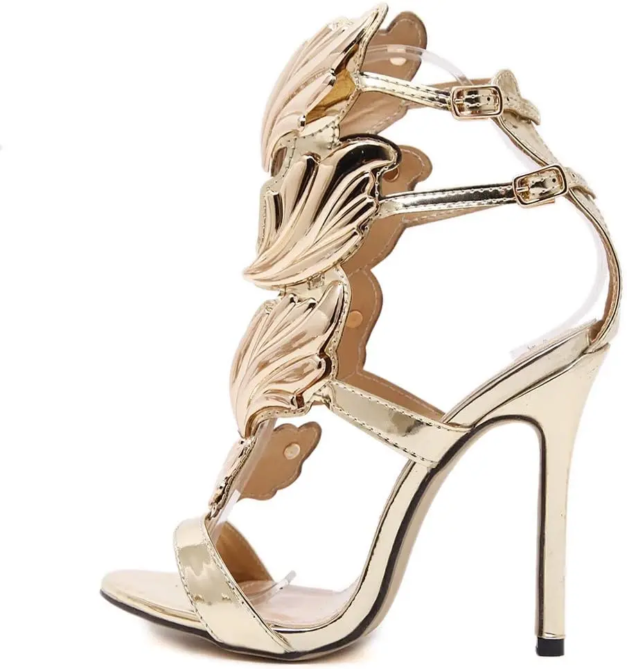 EOFK, sandalias de gladiador para mujer, alas con lazo, tacones finos, correa con hebilla, sandalias de comercio exterior de estilo romano para mujer, tacones altos grandes 42 EOFK, sandalias de gladiador para mujer, alas con lazo, tacones finos, correa con hebilla, sandalias de comercio exterior de estilo romano para mujer, tacones altos grandes 42